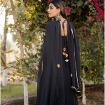 Women Black Anarkali Kurta With Dupatta